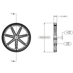 20" Wheel - 7 Spoke Hub - Knobby Tread (QTY 1)