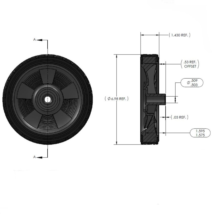 7" Wheel Mag Hub - Diamond Tire (QTY 1)