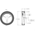 8" Wheel - 3 Spoke A Hub - Diamond Tread (QTY 1)