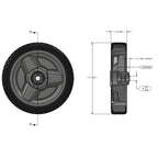 8" Wheel - Tri-Spoke Hub - Brick Tread (QTY 1)