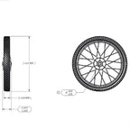 15" Wheel - Multispoke Hub - Diamond Tread (QTY 1)